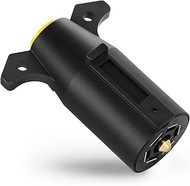 7 Pin Trailer Plug Heavy Duty Waterproof 12V with Metal Spring Plates, 7 Way Trailer Connector Round