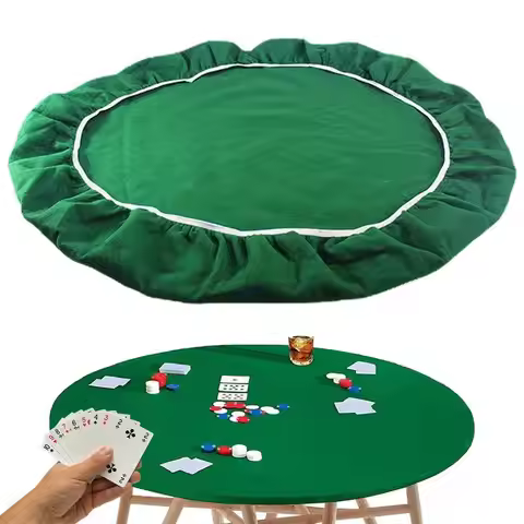 Felt Card Table Game Cover Round Tablecloth Poker Table Cover Game Table Topper Mat Elastic Card Gam