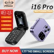 SERVO i16 PRO 2G Foldable Mini Cellular 2 SIM Speed Dial Call Recording Flashlight 1.77' Screen Flip