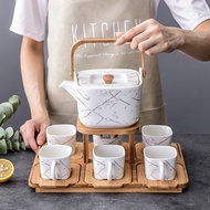 [8-in-1 Set] Coya Cozy TP09 Premium Japanese Style Ceramic Porcelain Tea Pot Cup Set c/w Teapot Tray