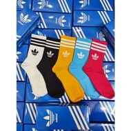 Box of 5 pairs of high-cut socks in 3 COLOR LEAFS. Unisex high-neck sports socks in stretch cotton f