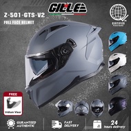 Gille Helmet Z-501 GTS V2 PLAIN Motorcycle Helmet Full Face Dual Visor With Keychain