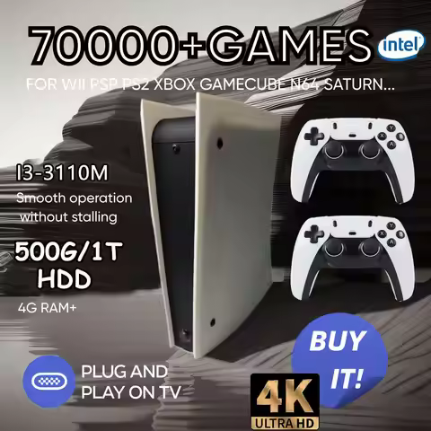 X5 60+Emulators 1T Retro Game Console Batocera I3-3110M 70000+Games For Wii PS2 PSP GameCube N64 Wir