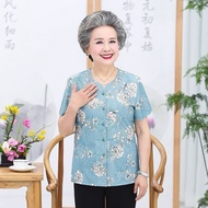 2024.3.23.23middle aged mother's clothing top, middle-aged and elderly women's clothing 60-7 middle-aged mother's clothing top middle-aged elderly women's clothing 60-70 Granny Jacket Short-Sleeved Shirt Granny Shirt