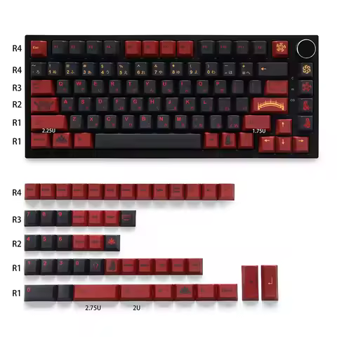 GMK Higanbana Cherry Profile Keycaps PBT 129 Keys Five Side Dye-Sub Keycaps for 61/64/87/104/108 Mx