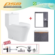 Sorento Bathroom One Piece Design Toilet Bowl WC Bathroom Stainless Steel304 Material Basin Cabinet 
