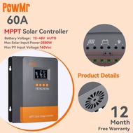 PowMr MPPT 60A Solar Charger Controller 12V 24V 36V 48V With Blacklight LCD Regulator Max PV Input 1