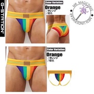 Men's underwear 新品 G-STATION 彩虹色高衩毛巾面料3D立體囊袋性感男士三角內褲 (有後空款可選)