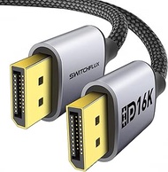 SWITCHFLUX 16K DisplayPort Cable 3FT [16K/8K, 4K@240Hz 165Hz 144Hz, 2K@240Hz] DP 2.1 Cord 48Gbps HDR
