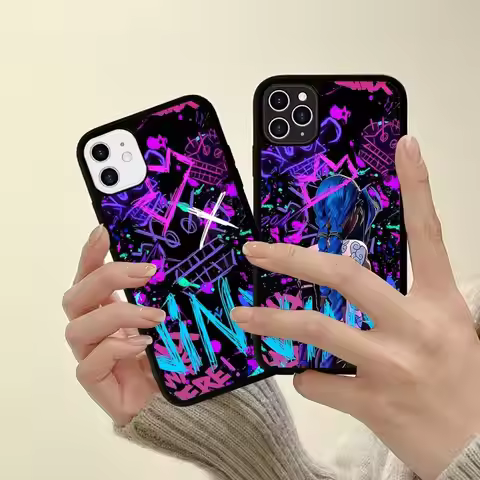 Graffiti Arcane Jinxs PC+TPU Shockproof Protective Phone Case For IPhone17 14 15 16 Pro Max 13 12 11