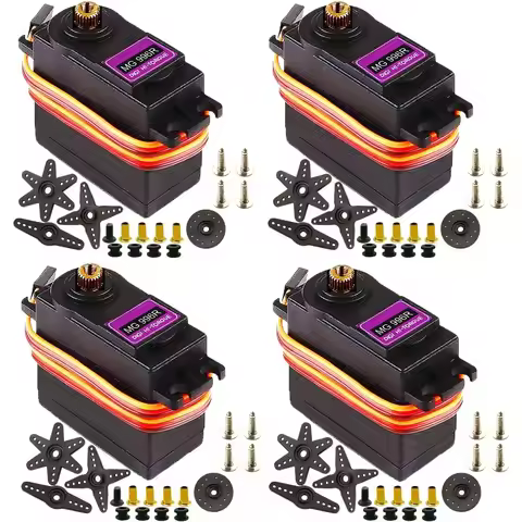 4Pack MG996R Servo Motor,Metal Gear Torque 180 MG 996R Digital Servo Motor for Arduino Futaba JR RC