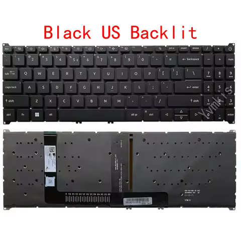New US/Russian Backlit Laptop Keyboard for ACER Aspire 3 15 A315-44P-R8A2 N22C6