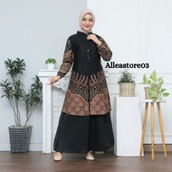 Gamis Batik Motif Bunga Surya Modern Premium Dress Muslim Gamis