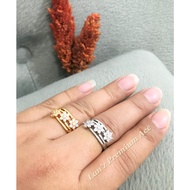 22k Titanium Triple Flower Thread Ring