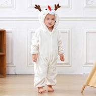 Michely Baby Cartoon Animal Jumpsuit Halloween Pumpkin Snowman Elk Jumpsuit