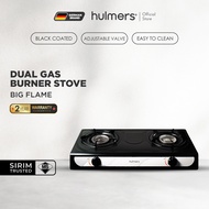 Hulmers (SIRIM Certified) Dual Burner Stainless Steel Black Coated Gas Stove | Dapur Gas Pembakar Sa