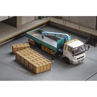 GCD 1/64 Mitsubishi Fuso Boom Lifter Crane Truck - Green/White W/ Accessories