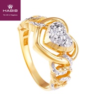 HABIB Davira White and Yellow Gold Ring, 916 Gold