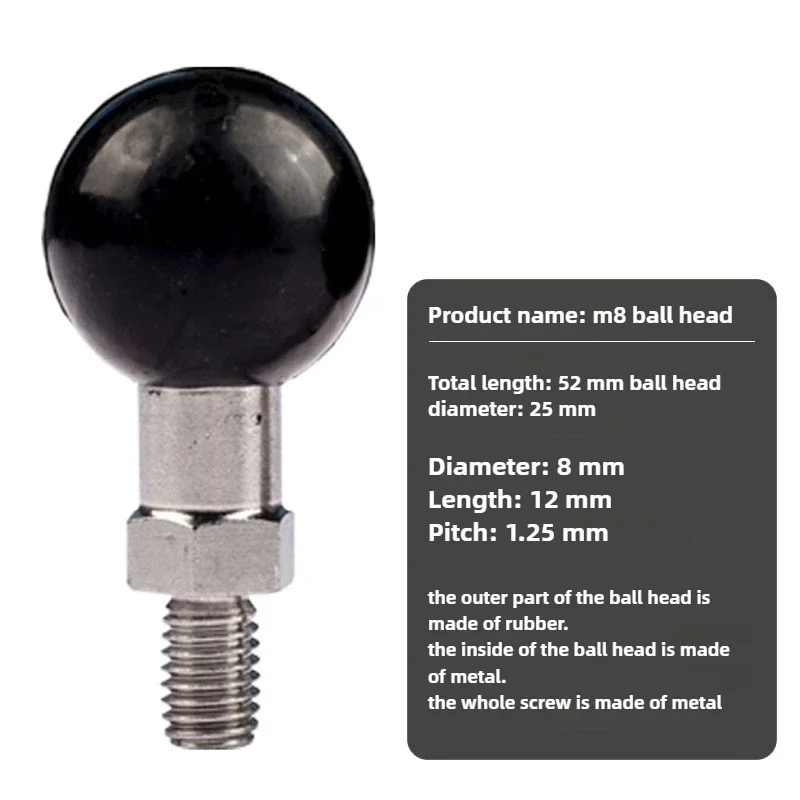 Motorcycle Car Head Ball 1 Inch Ball Head For GPS Phone Holder Mount M6 M8 M10 1/4" Screw Base for C