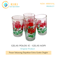 Gelas kopi kembang - Cangkir kopi motif bunga tahan panas - gelas beling kaca kecil murah - gelas ko