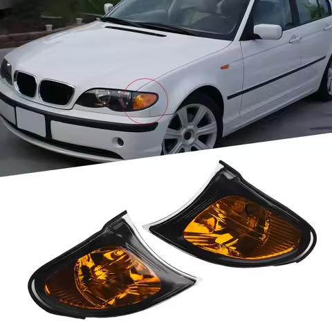 1 Pair Car Corner Lights For BMW 2002-2005 E46 3-SERIES 4D Sedan Turn Signal Lamps Yellow Lens Corne