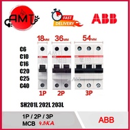 ABB SH201L 6A 10A16A 20A 25A 32A 40A 1POLE 2POLE 3POLE MCB 4.5KA