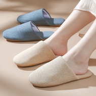 Suede Spring Autumn Soft Sole Mute Cotton Slippers Women's Home High-End Wooden Floor Lightweight Four Seasons Hotel Travel Slippers MQ5L XW9Y