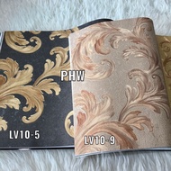 LV CLASSIC MODERN LUXURY BROWN GOLD CARVED WALLPAPER