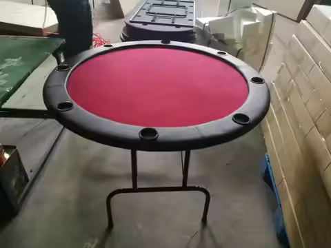 Classic 8 Players Foldable Round Texas Hold'em Poker Table for Casino Card Games Mahjong & Gambling