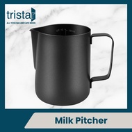 MILK PITCHER BLACK 350 BARISTA MILK JUG LATTE ART MILK JUG ESPRESSO COFFEE
