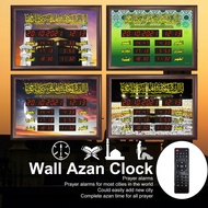 Jam Azan Digital (70 cm x 50 cm) Muslim Wall Table Digital Azan Clock Jam Dinding Included Adapter 7