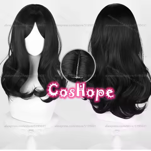 Pieck Finger Cosplay Wig 60cm Black Wig Anime Cosplay Heat Resistant Synthetic Wigs for Halloween Ca