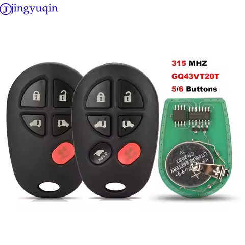 jingyuqin Remote 315MHz Remote Car Key Fob For Toyota Sienna 2011 2012 2013 GQ43VT20T Full Key Contr