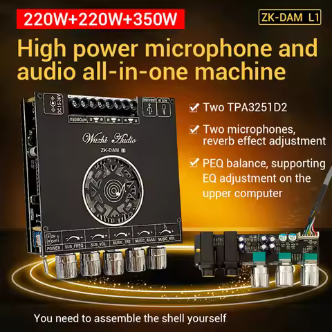 DC15-36V ZK-DAM-L1 Integrated 2.1 - Channel Bluetooth Amplifier Board for High - Power Karaoke Singi