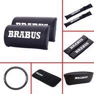 Mercedes Benz Brabus Carbon Fiber Car Seat Neck Pillow Headrest Seat Belt Shoulder Pads Cover Seat Leak Prevention Plug Gap Stopper Sunshade CD Bag Storage Clip Sun Visor Holder Steering Wheel Cover Clipped Storage Box