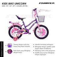 Sepeda mini 12 16 18 inch anak cewek ada musik lampu dan tameng rubick by united usia 3-9 tahun SNI NEW