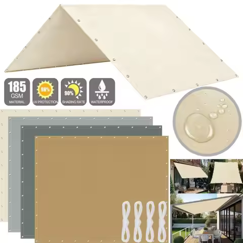 5x4m 4x3m 3x3m 3x2m Waterproof Tarp Tent Large Camping Awning Sun Shade Shelter Garden Patio Canopy 