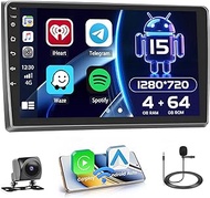 Hikity [4+64GB] Android 15 Car Radio for Audi A4 S4 RS4 8E B6 B7 (2000-2009) Radio CarPlay Android C