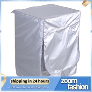 Zoomfashion Silver Washing Machine Cover Waterproof Sunscreen Front Load Washer Dry AC