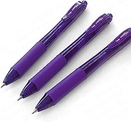 Pentel EnerGel X BL107 - Retractable Liquid Gel Ink Pen - 0.7mm - 84% Recycled - Purple - Pack of 3
