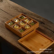 Wooden Moon Cake Packing Boxes Wooden Gift Box with Lid Pastry Dessert Wooden Box Grid Pastry Box
