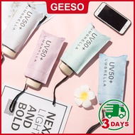 GEESO Mini Sun Proof Umbrella UV Flat Five-Fold Umbrella Black Glue Sunscreen Anti-Ultraviolet Umbre