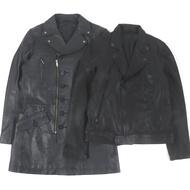 Roen Semantic Design 山羊皮和綿羊皮骷髏頭標誌皮切斯特大衣和雙層騎手夾克套裝，黑色，LL碼，正品男士，成色極佳。