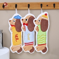 abongsea Dachshund Kitchen Hand Towel Household Hanging Coral Fleece Super Absorbent No Lint Bathroo
