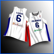 ✸ ⭐ ◷ GILAS PILIPINAS 2022 | JORDAN CLARKSON #6 WHITE JERSEY | PBA GILAS JERSEY | FULL SUBLIMATION