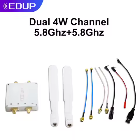 EDUP Wifi Signal Amplifier Dual 5.8Ghz 4W Channel Long Range Wifi Booster Wifi Extender Repeater Wit