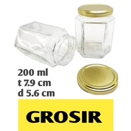 ( / 10 PCS ) HAXEGIONAL GLASS BOTTLE 300ML 195ML / LARGE HEXAGONAL GLASS BOTTLE 300 ML hexagonal/ 19