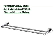 GANTUNGAN Bathroom Toilet Towel Hanger Round Towel Hanger 70cm 2 bars Stainless