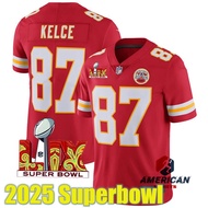 Men's NFL Jersey Kansas City Chiefs Travis Kelce Red 2025 Super Bowl LVX Limited American Football J
