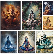 Modern Hindu God Wall Art, Lord Shiva Buddha Portrait, HD Canvas Painting, Poster Prints, Home Bedro